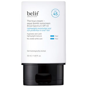 Увлажняющий крем-солнцезащитный belif The True Cream Aqua Bomb SPF 45 для корейской кожи