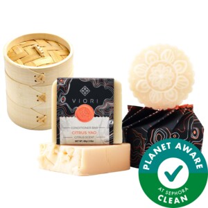 Hair Shampoo & Conditioner Bar with Bamboo Holder Set