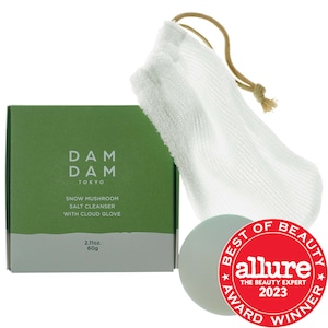 Очищающая пенка для лица DAMDAM Snow Mushroom Pore Cleanser с перчаткой для пилинга