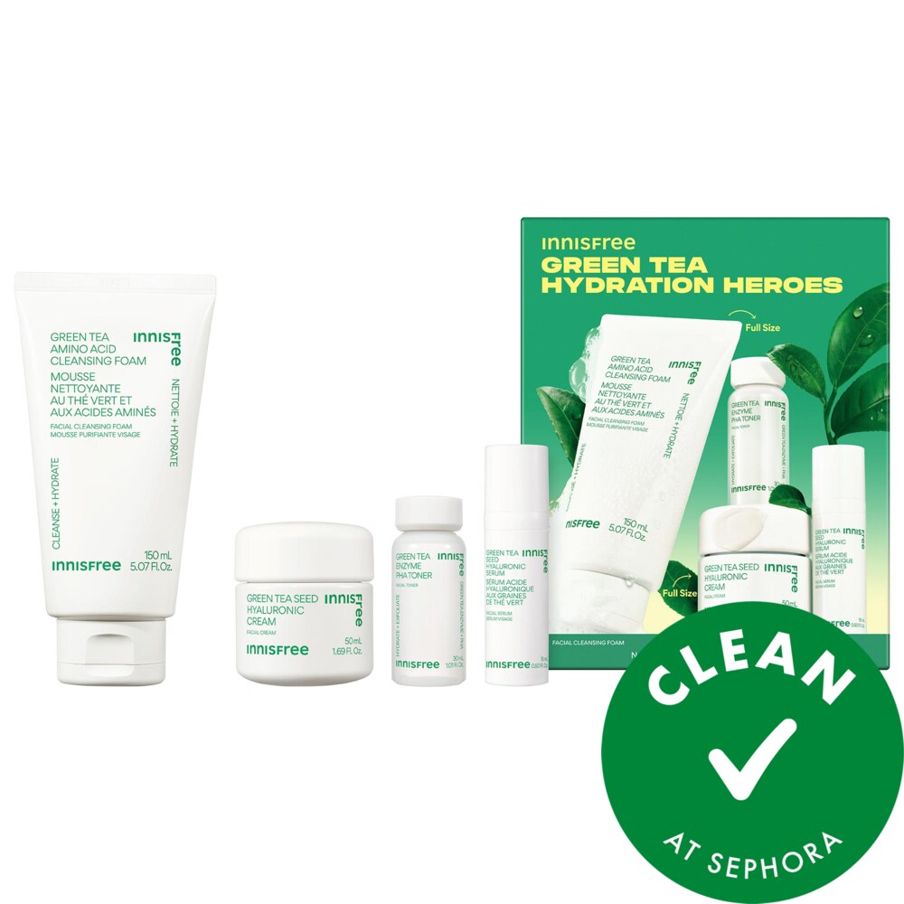 Green Tea Korean Hydration Heroes Set with Hyaluronic Acid