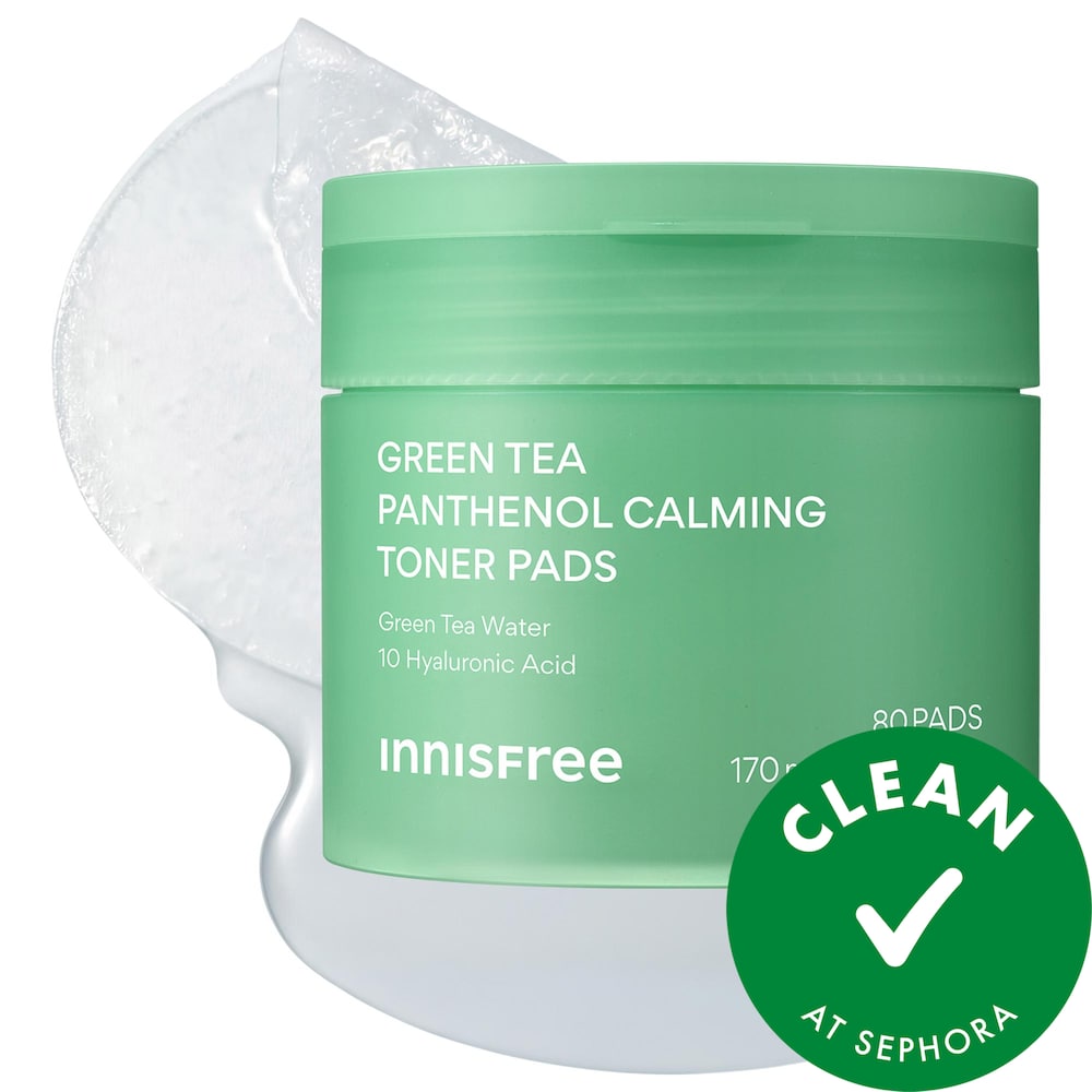 innisfree Корейские очищающие тканевые диски с зеленым чаем, гиалуроновой кислотой и пантенолом