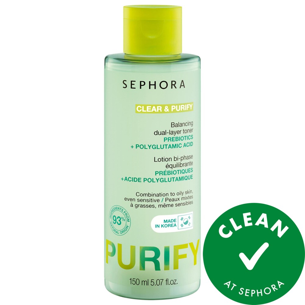 Тоник SEPHORA COLLECTION CLEAR & PURIFY - Balancing Dual-Layer с пребиотиками + Polyglutamic Acid