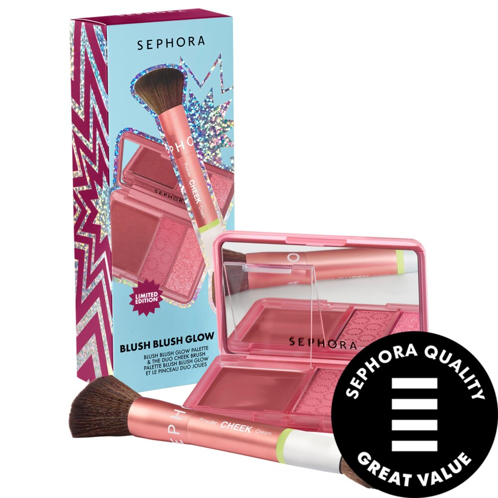 Набор палетка для румян Blush Blush Glow и кисть