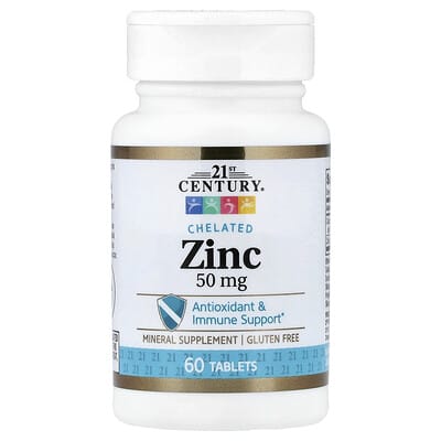 Chelated Zinc, 50 mg, 60 Tablets