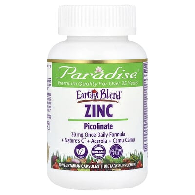 Earth's Blend, цинк пиколинат, 30 mg, 90 вегетарианских капсул