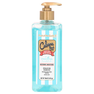 Fruit of the Earth Cabana Beach Club, гель после загара с алоэ вера и эфирными маслами, 16 oz (453 g)
