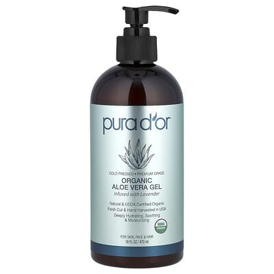 Organic Aloe Vera Gel, Infused With Lavender, 16 fl oz (473 ml)