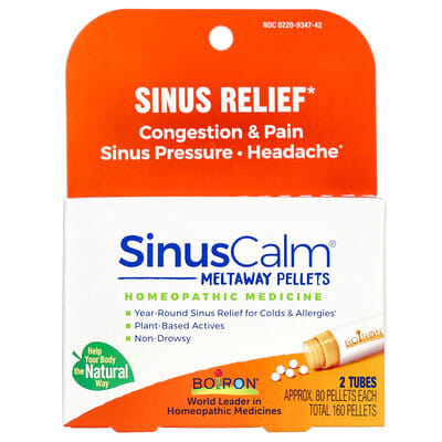 SinusCalm® для облегчения синусов, 2 тюбика по 80 гранул