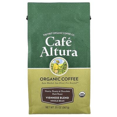 Organic Coffee, Viennese Blend, Whole Bean, Dark Roast, 20 oz (567 g)