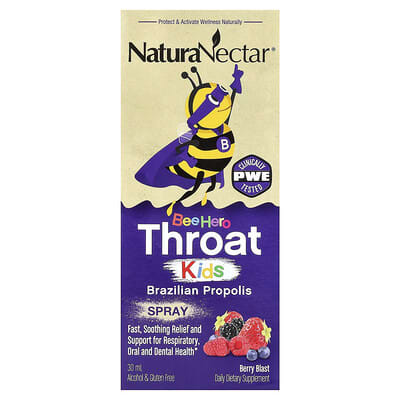 Bee Hero Throat Kids, Brazilian Propolis Spray, Berry Blast, 30 ml