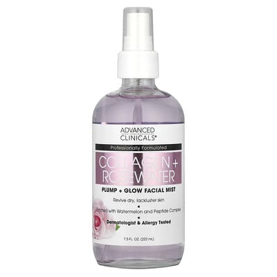 Collagen + Rosewater, Plump + Glow Facial Mist, 7.5 fl oz (222 ml)