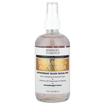 Vitamin C + Aloe Vera, Antioxidant Glow Facial Mist, 7.5 fl oz (222 ml)
