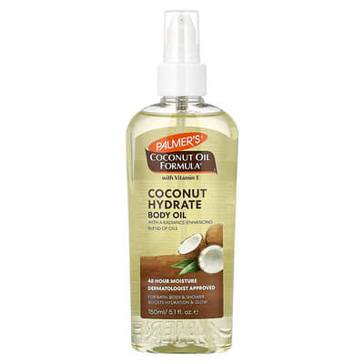 Кокосовое масло с витамином E, увлажняющее масло для тела, 5.1 fl oz (150 ml)
