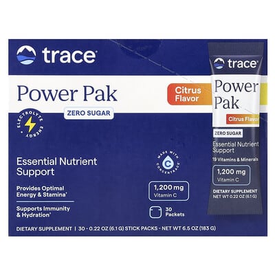 Power Pak, без сахара, Citrus, 30 стик-пакетов, по 0.22 oz (6.1 g) каждый