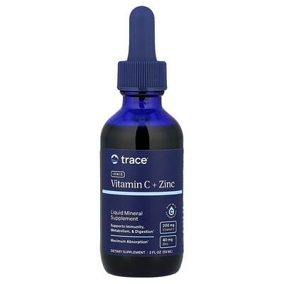 Ionic Vitamin C + Zinc, Liquid Mineral Supplement, 2 fl oz (59 ml)