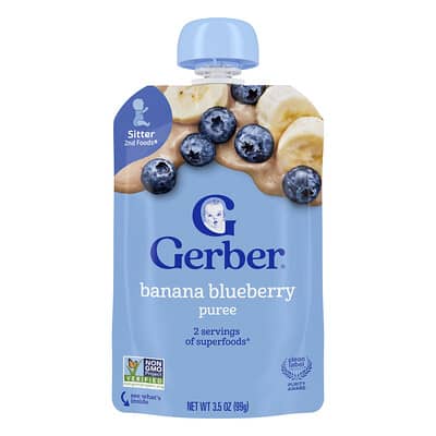 Пюре Gerber 2nd Foods Banana & Blueberry, 99 g