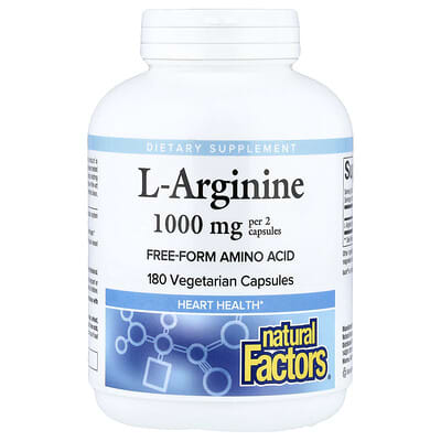 L-Arginine, 180 Vegetarian Capsules (500 mg per Capsule)