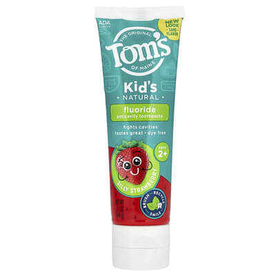 Kid's Natural Fluoride Anticavity Toothpaste, Ages 2+, Silly Strawberry, 5.1 oz (144 g)