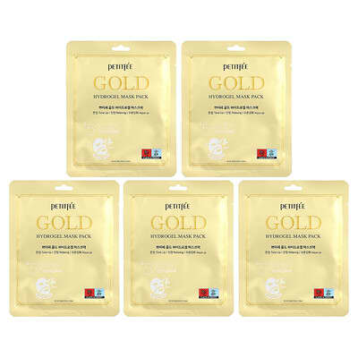 Gold Hydrogel Beauty Mask Pack, 5 Sheets, 1.12 oz (32 g) Each