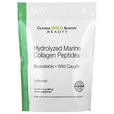 Hydrolyzed Marine Collagen Peptides, Unflavored,  7.05 oz (200 g)