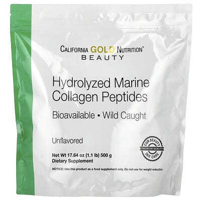 Hydrolyzed Marine Collagen Peptides, Unflavored, 1.1 lb (500 g)