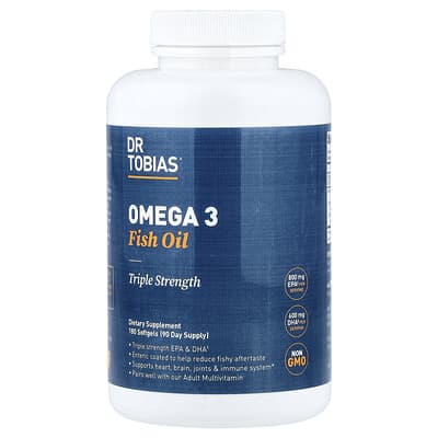 Omega 3 Fish Oil, Triple Strength, 180 Softgels