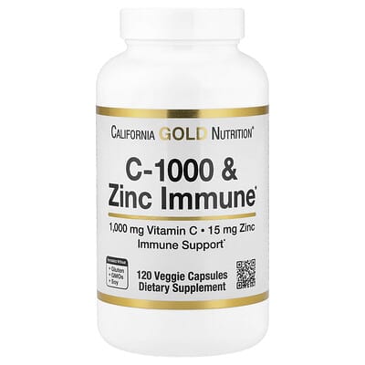 C-1000 и цинк Immune, 120 вегетарианских капсул