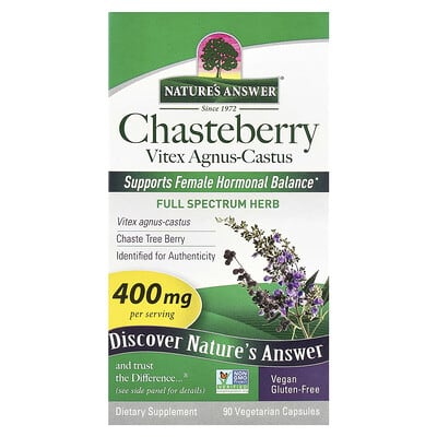 Chasteberry, Vitex Agnus-Castus, 400 mg, 90 вегетарианских капсул