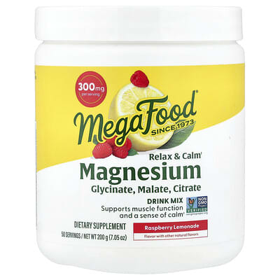 Relax & Calm Magnesium, Drink Mix, Raspberry Lemonade, 7.05 oz (200 g)