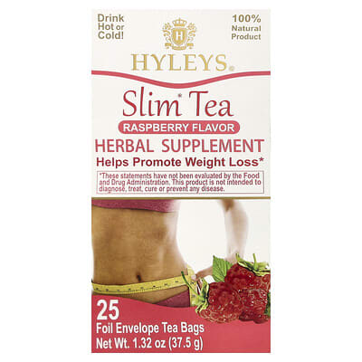 Чай Hyleys Tea Slim Tea, малина, 25 пакетиков, 1.32 oz (37.5 g)