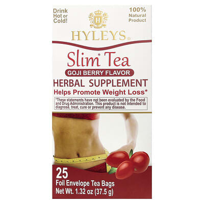 Slim Tea, Goji Berry, 25 чайных пакетиков, 1.32 oz (37.5 g)