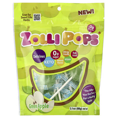 The Clean Teeth Pops, Green Apple, 3.1 oz (88 g)