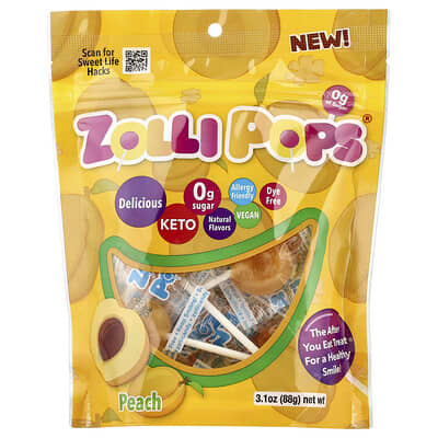 The Clean Teeth Pops®, Peach, 3.1 oz (88 g)