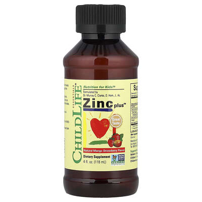 Zinc Plus™, натуральный вкус Mango Strawberry, 4 fl oz (118 ml)