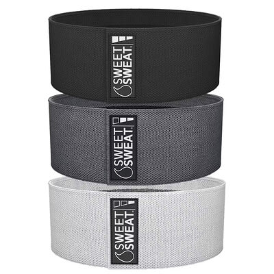Sweet Sweat®, Hip Bands, Gray, 3 Bands