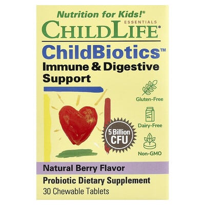 ChildBiotics™, Immune & Digestive Support, Natural Berry, 30 Chewable Tablets