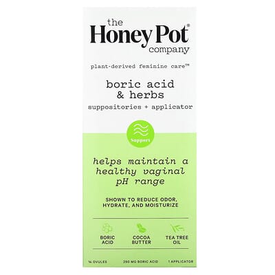 Boric Acid & Herbs, Suppositories + Applicator, 14 Ovules, 1 Applicator