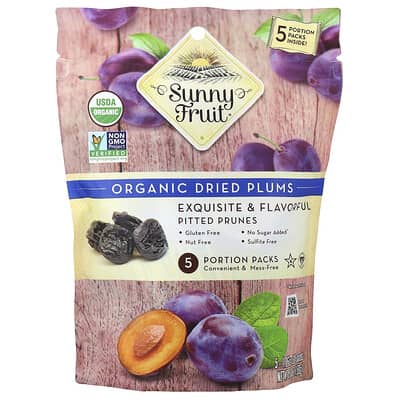 Organic Dried Plums,  5 Portion Packs, 1.06 oz (30 g) Each