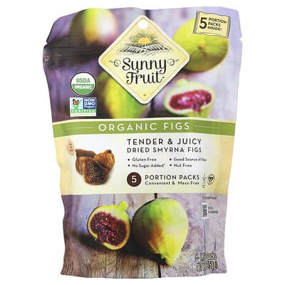 Organic Dried Figs, 5 Portion Packs, 1.76 oz (50 g) Each