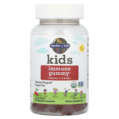 Kid's Immune Gummy + Vitamin C, D & Zinc, Cherry, 60 Vegetarian Gummies