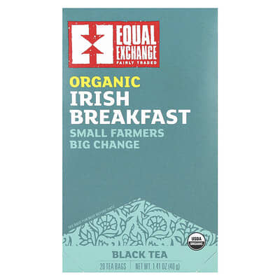 Organic Irish Breakfast, Black Tea, 20 Tea Bags, 1.41 oz (40 g)