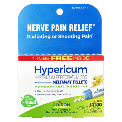 Hypericum Perforatum, 30C, 3 Tubes, 80 Meltaway Pellets Each