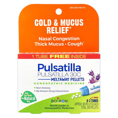 Pulsatilla гранулы, 30C, 3 тюбика по 80 гранул