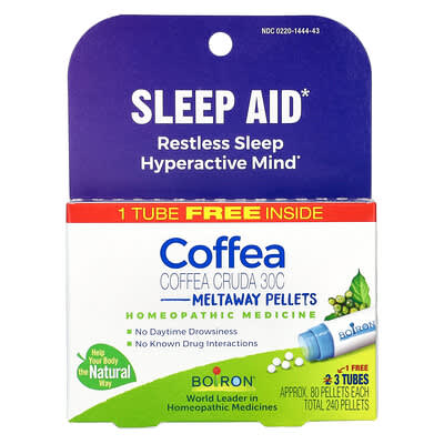 Coffea Cruda, Meltaway Pellets, 30C, 3 Tubes, 80 Pellets Each