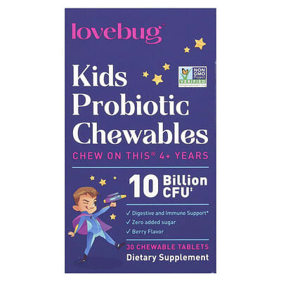 Kids Probiotics, 4+ Years, Berry, 10 Billion CFU, 30 Chewable Tablets
