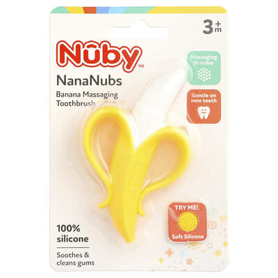 NanaNubs, Banana Massaging Toothbrush, 3+ Months, 1 щетка