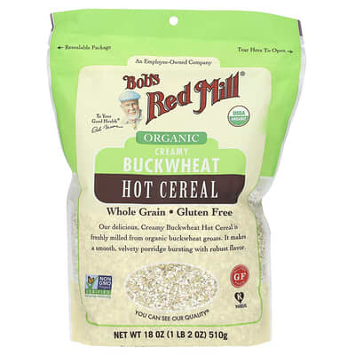 Organic Creamy Buckwheat Hot Cereal, Whole Grain, Gluten Free, 18 oz (510 g)