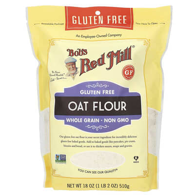 Oat Flour, Whole Grain, Gluten Free, 18 oz (510 g)