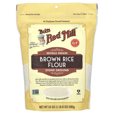 Brown Rice Flour, Whole Grain, Gluten Free, 24 oz (680 g)