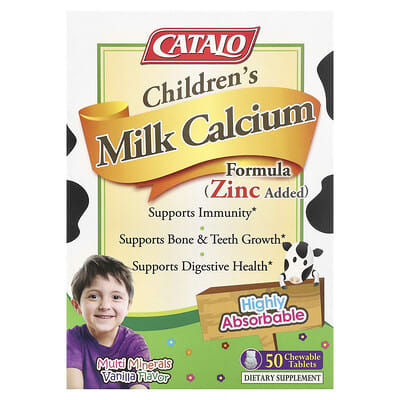 Children's Milk Calcium Formula, Zinc, 50 Chewable Tablets